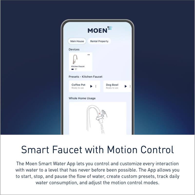 Moen S75005EV2 Nio 1.5 GPM Single Hole Pull Down Smart Kitchen Faucet