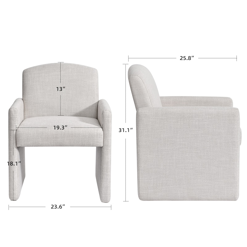 Couture 23.5" W Upholstered Square Arm Dining chairs