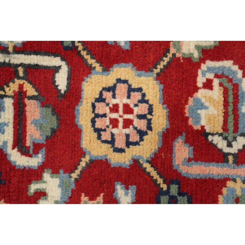 Hand Knotted Oriental 100% Wool Carpet Traditional Medallion Beige & Ivories Heriz (serapi) Area Rug - 9' 10'' X 7' 11''