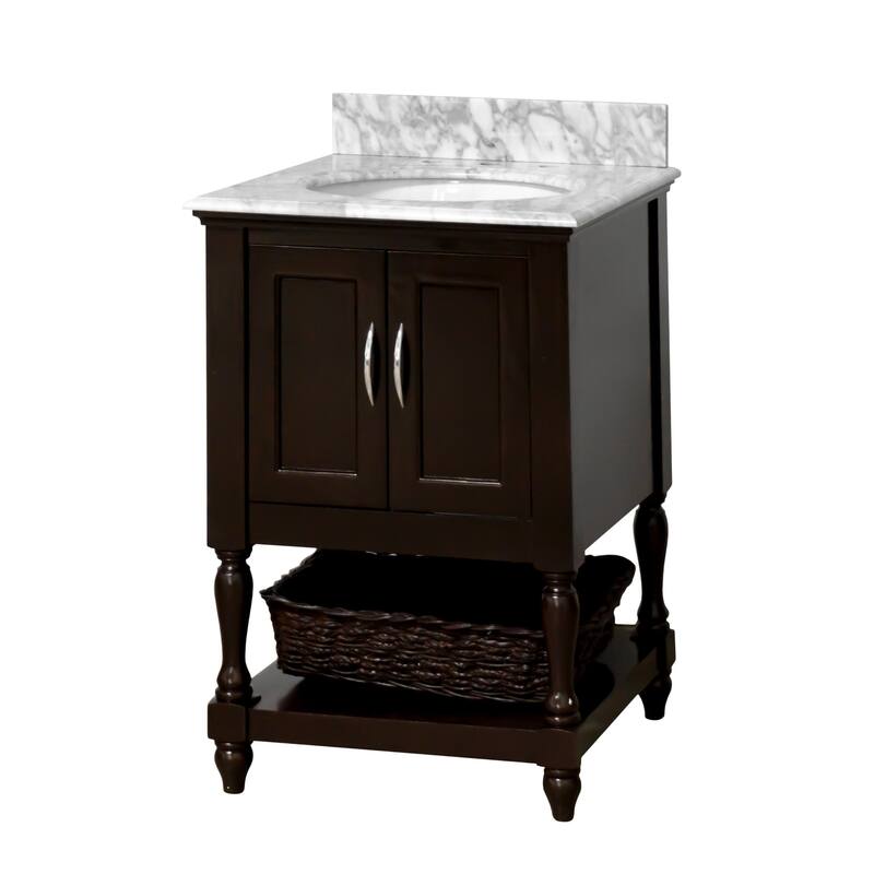 KitchenBathCollection Beverly 24" BathroomVanity w/ Carrara Marble Top