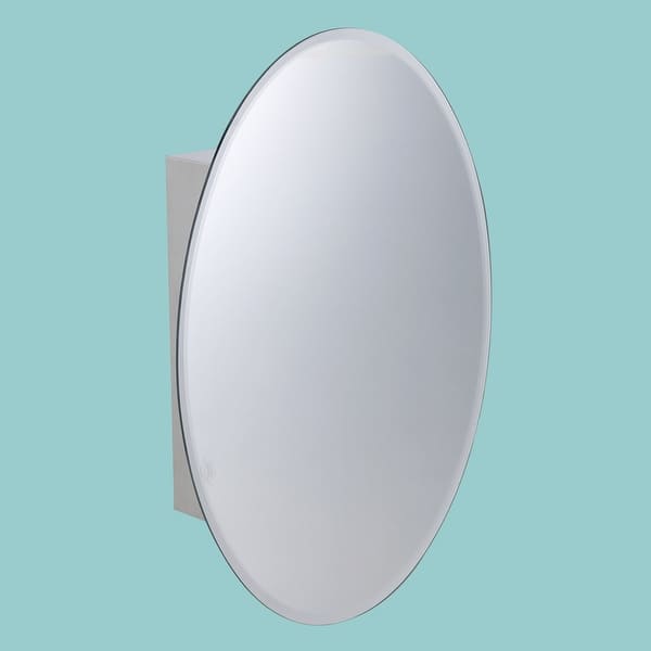 Medicine Cabinet Brushed Stainless Oval Mirror Wall Mount Medicine Cabinet Brushed Stainless
