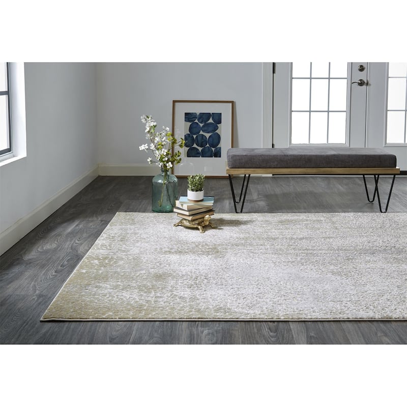 Suqep Abstract Stain Resistant Area Rug By HomeRoots - 2' x 3'