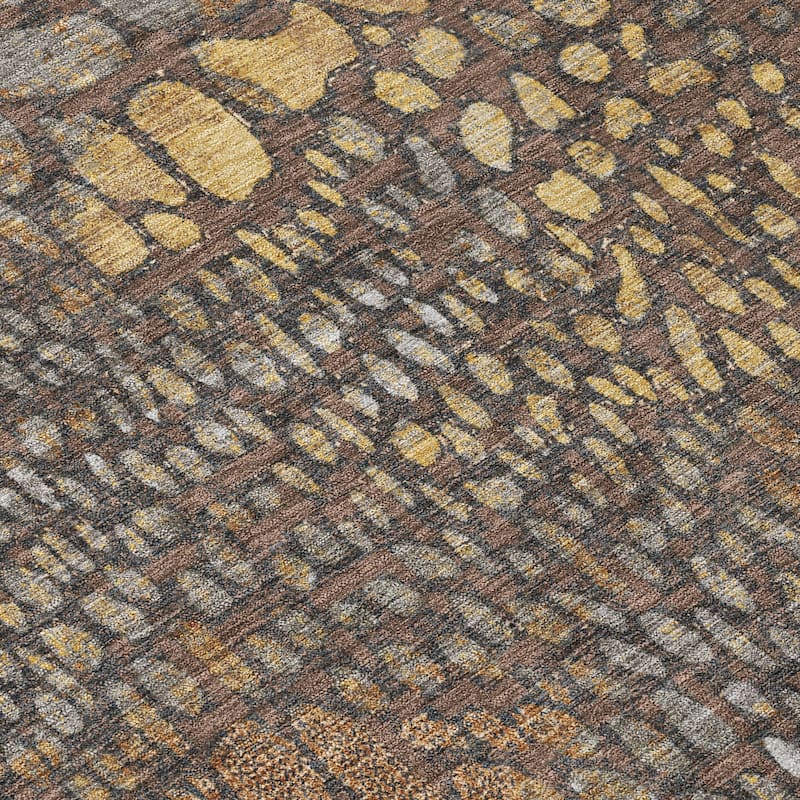Machine Washable Indoor/ Outdoor Modern Cobble Chantille Rug