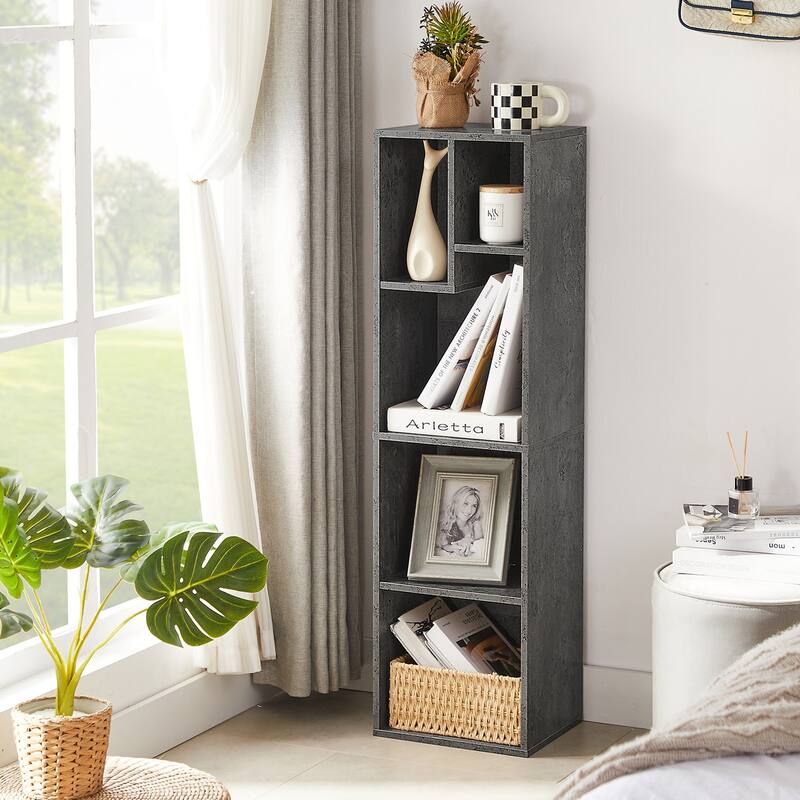 VECELO 3-Tier Bookcase and 4-Tier Bookcase set, Modern & Contemporary Wooden Bookshelf sets(set of 2)