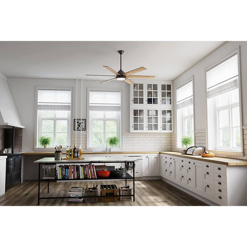 Hunter 70" Warrant Windmill Ceiling Fan with LED Light Kit and Wall Control - Farmhouse, Industrial, Contemporary