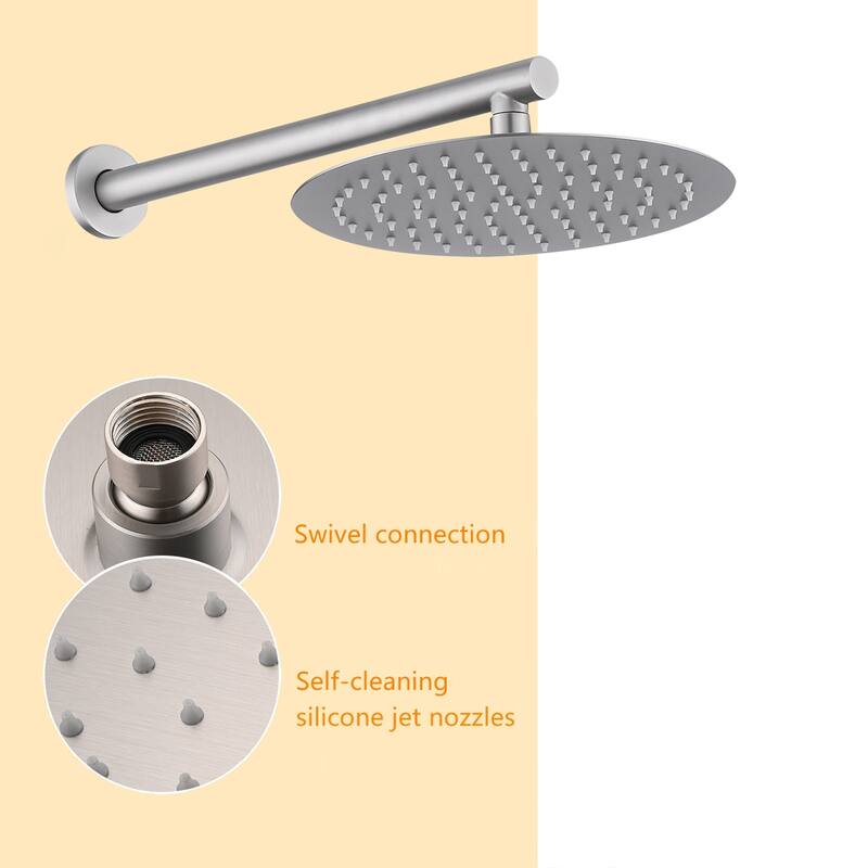 Topcraft Wall Mount Rain Shower System with Hand Shower