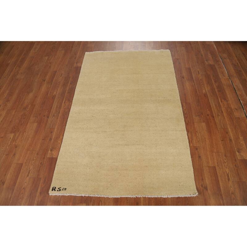 Modern Gabbeh Oriental Foyer Rug Handmade Solid Wool Carpet - 3'0"x 4'10"