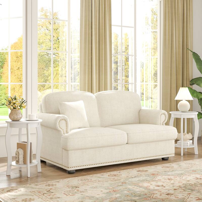 Gymax 2-Tier Round End Table Set of 2 Narrow Sofa Side Nightstand w/