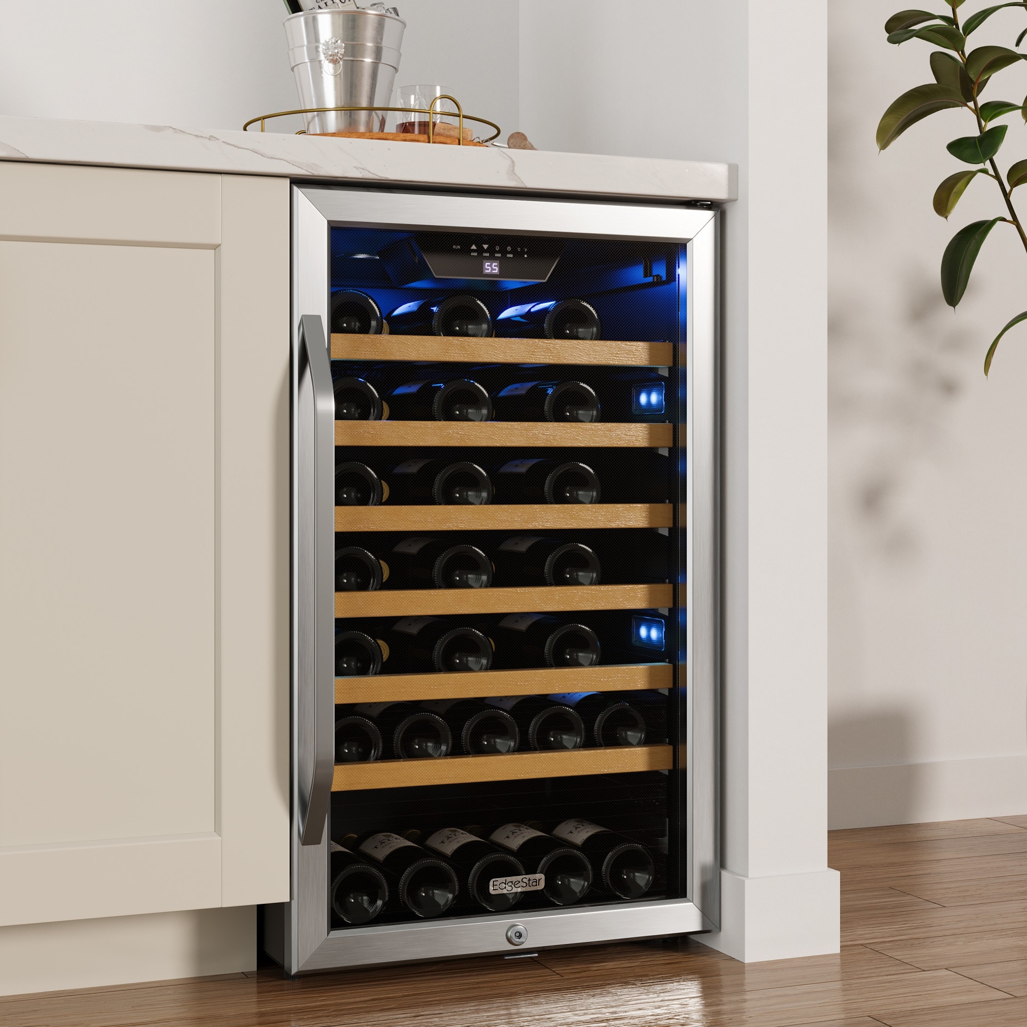 EdgeStar 20 Inch Wide 44 Bottle Capacity Free Standing Wine Cooler