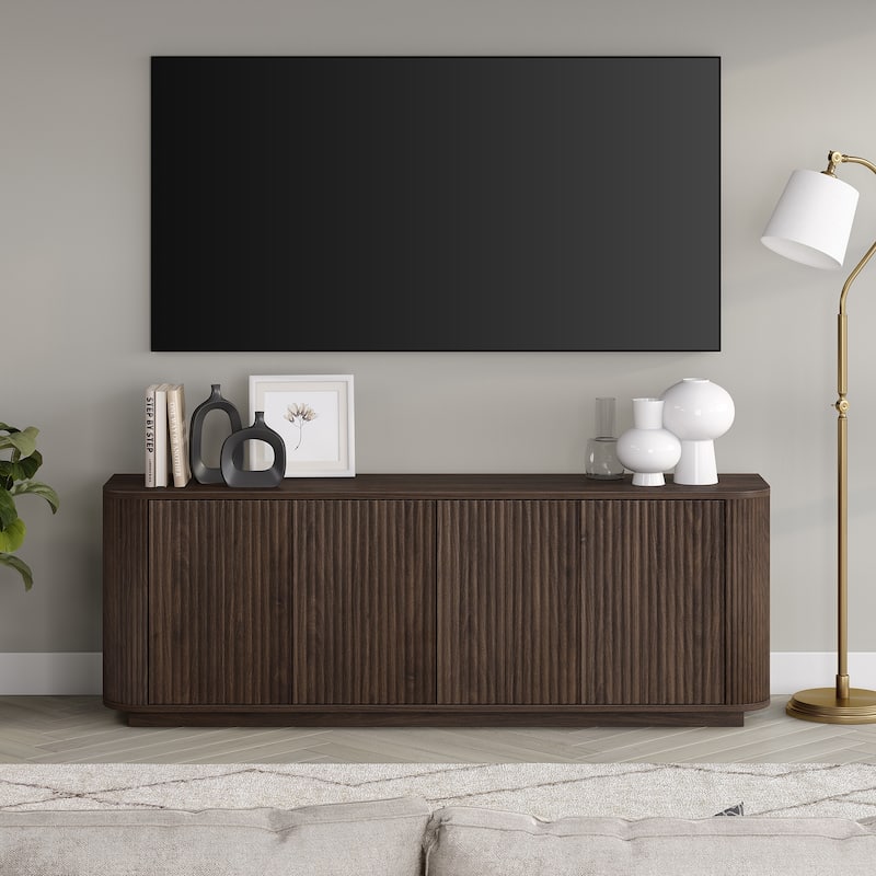 Canton Rectangular TV Stand for TV's up to 75" - 68" Wide - Alder Brown