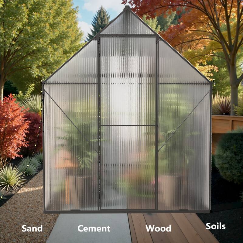 Greenhouse Shed with Lockable Hinged Door & Adjustable Vent Window Garden Shed, Weather-Resistant, Greenhouses Kits