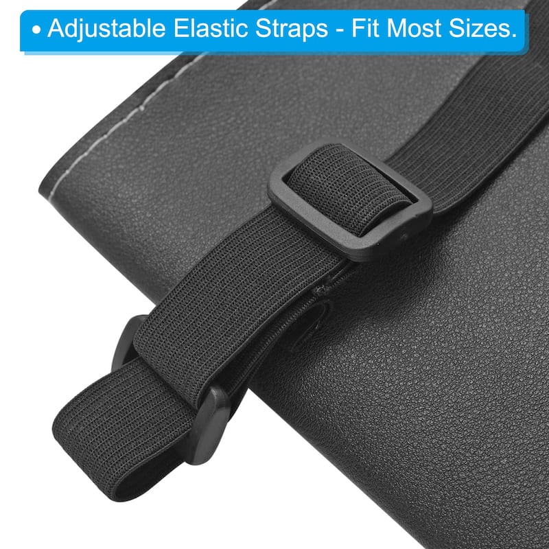Car Tissue Holder, PU Leather Napkin Dispenser with Elastic Strap - 23.5x13x2cm