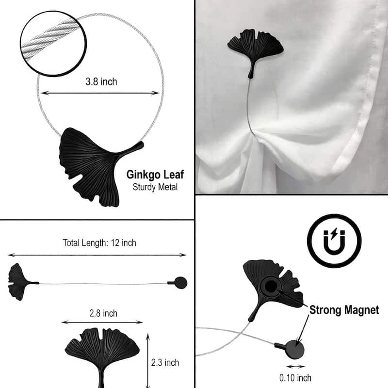 Magnetic Curtain Tieback Ginkgo Leaf Design