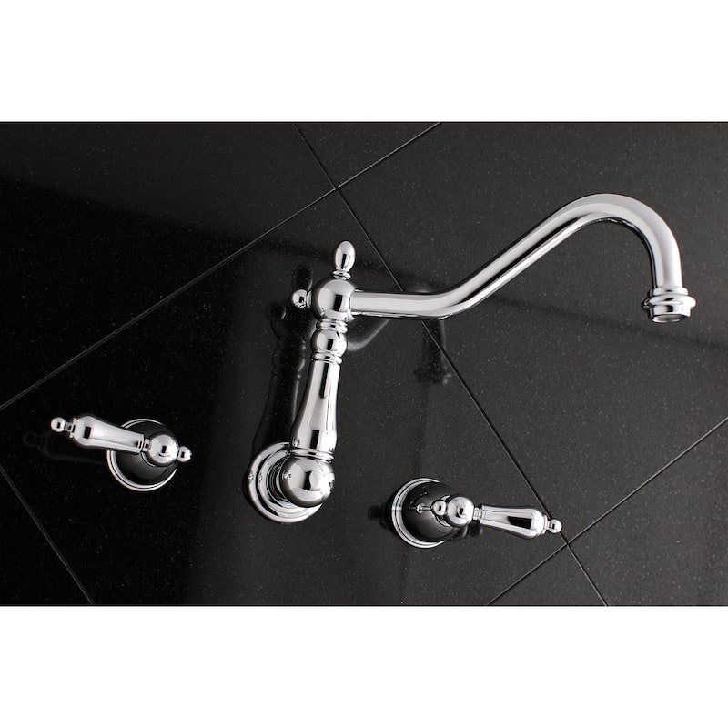 Heritage 3-Hole Wall Mount Roman Tub Faucet in Brushed Nickel