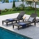 preview thumbnail 1 of 105, Outdoor Chaise Lounge Chairs (Set of 2) with Adjustable Backrest Black