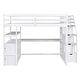 preview thumbnail 10 of 14, Full Size Loft Bed with Desk, Shelves, and Storage Staircase, White
