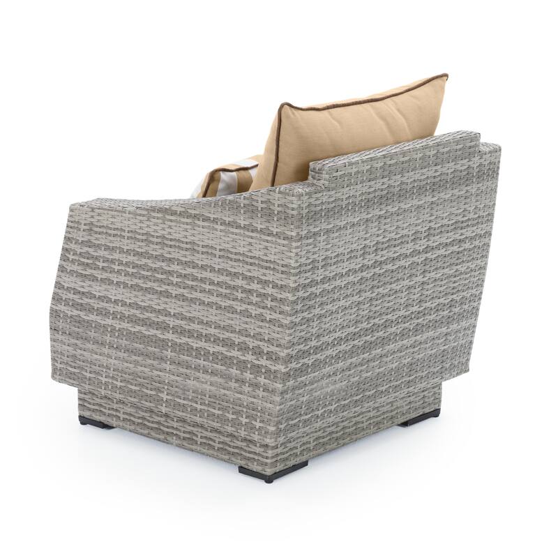 Cannes 3 Piece Aluminum Outdoor Patio Club Chairs & Side Table