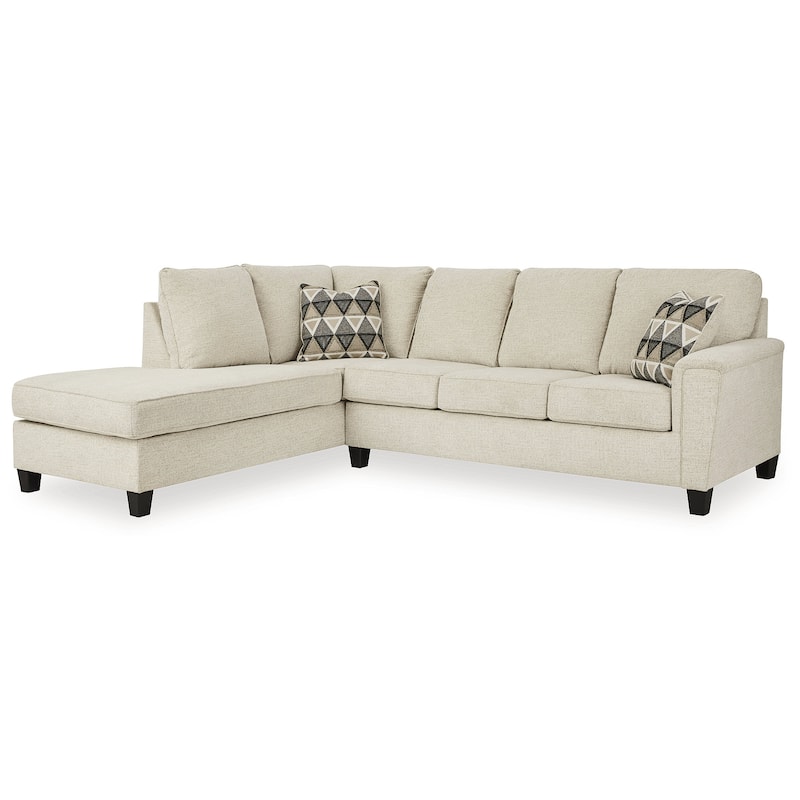 Signature Design by Ashley Abinger 2-Piece Sectional with Chaise - 116"W x 91"D x 39"H - Natural