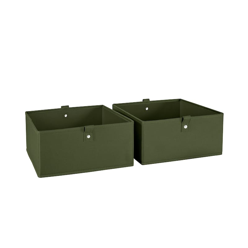 RiverRidge Kids 2pc 5" Fabric Collapsible Storage Cube Organizers for Playroom Organization - Olive