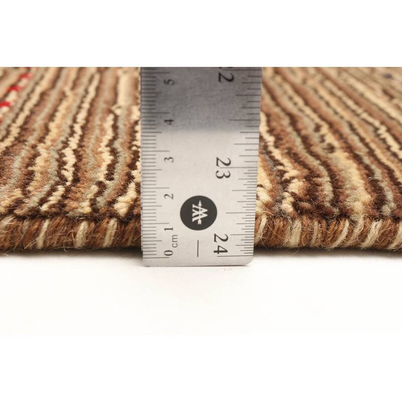 ECARPETGALLERY Hand Loomed Kashkuli Gabbeh Brown Wool Rug - 2'11 x 4'8