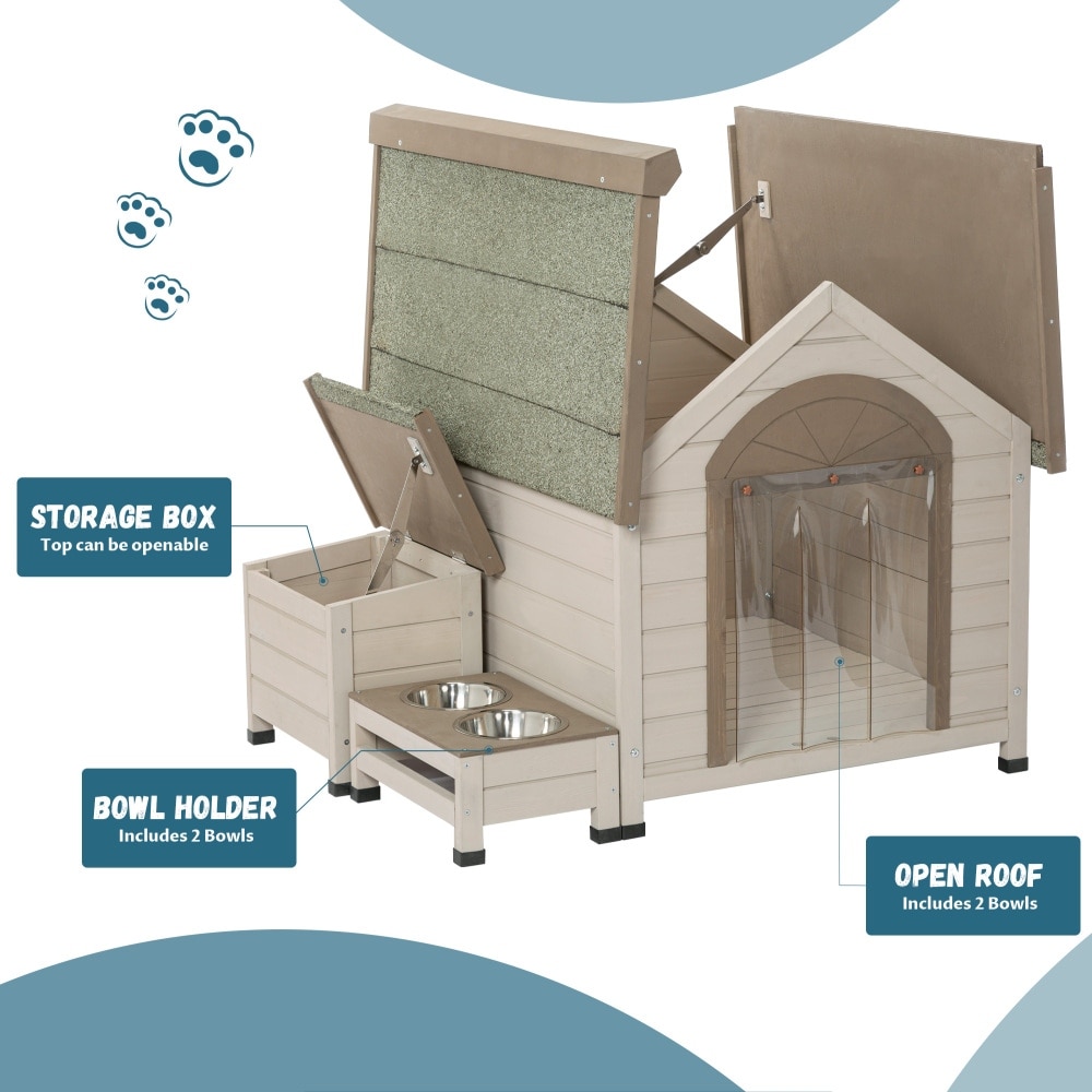 Dog box with storage outlet