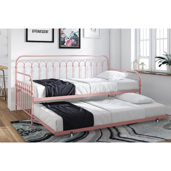 Novogratz Bright Pop Twin Metal Daybed with Twin Trundle Bed