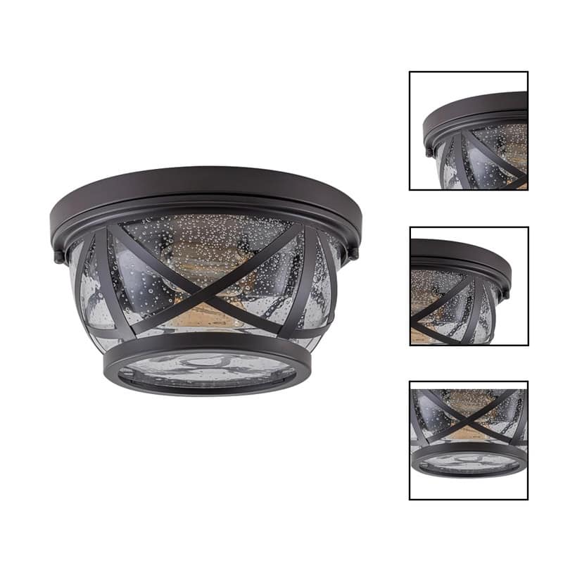 2 Light hallway light bronze ceiling light glass, metal light fixture light - N/A