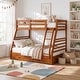 preview thumbnail 21 of 25, Furniture of America Cude Modern Twin over Full Solid Wood Bunk Bed Set Oak