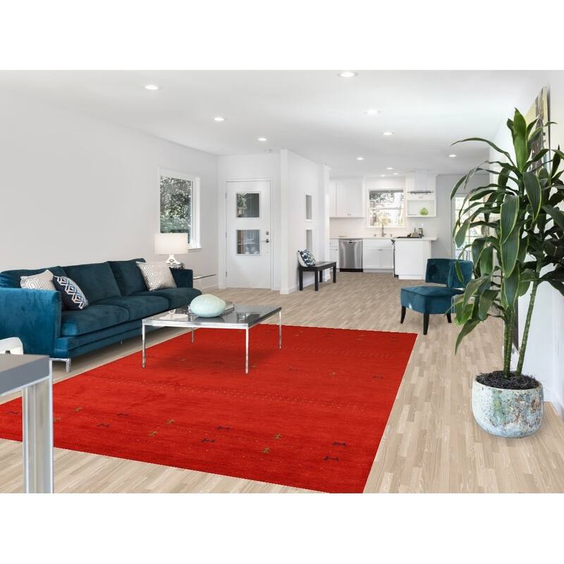 Little Animals Design Gabbeh Indian Rug Handmade Tribal Wool Carpet - 6'7"x 9'11"