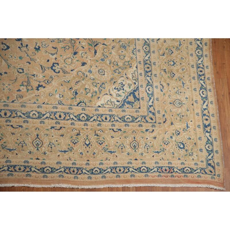 Hand Knotted Oriental 100% Wool Carpet Traditional Floral Oranges & Rust Mashad Area Rug - 12' 5'' X 9' 7''