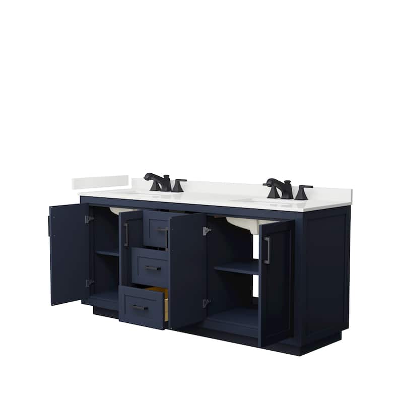 Miranda 72-inch Double Vanity, Quartz Top