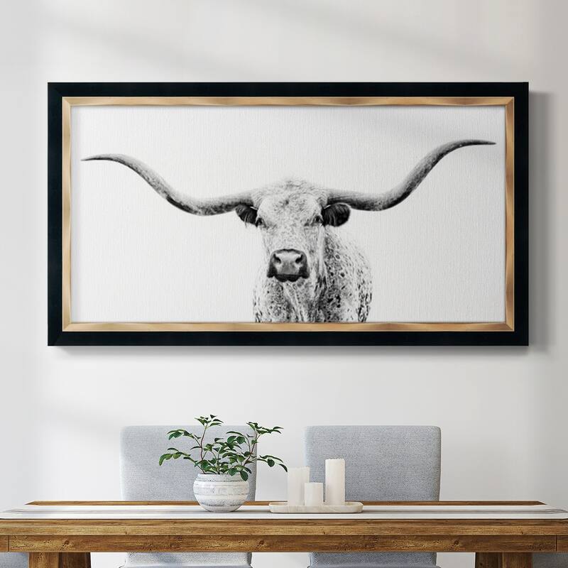 Longhorn Gaze Premium Framed Canvas- Ready to Hang