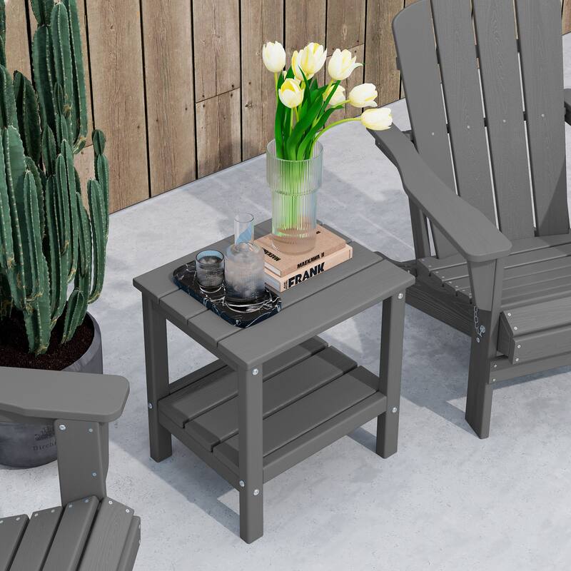 Square Plastic Outdoor Side Table Adirondack Chair End Table