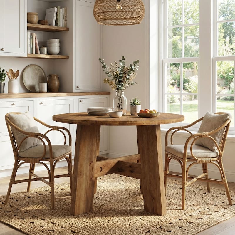 47-Inch Round Kitchen Table for Dining Room