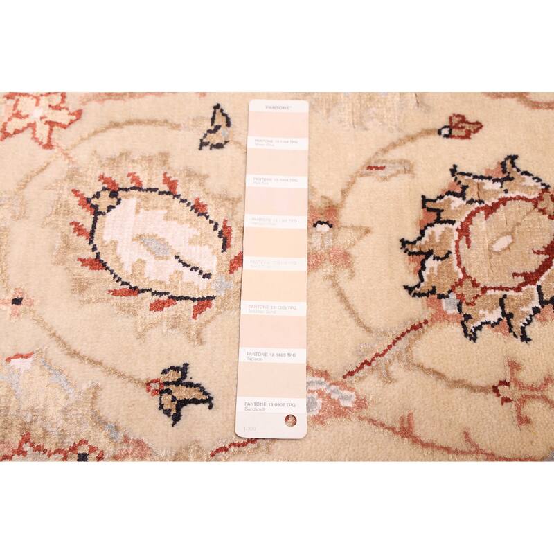 ECARPETGALLERY Hand-knotted Mirzapur Beige Silk, Wool Rug - 5'3 x 8'0