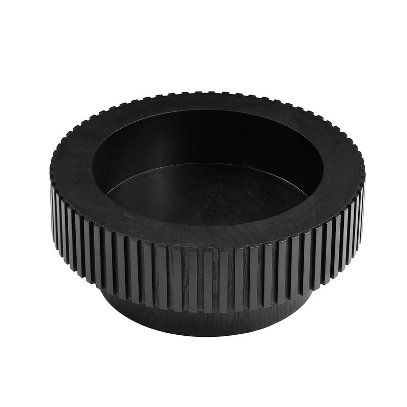 31.49" Modern Handcraft Round Wood Coffee Table with Storage