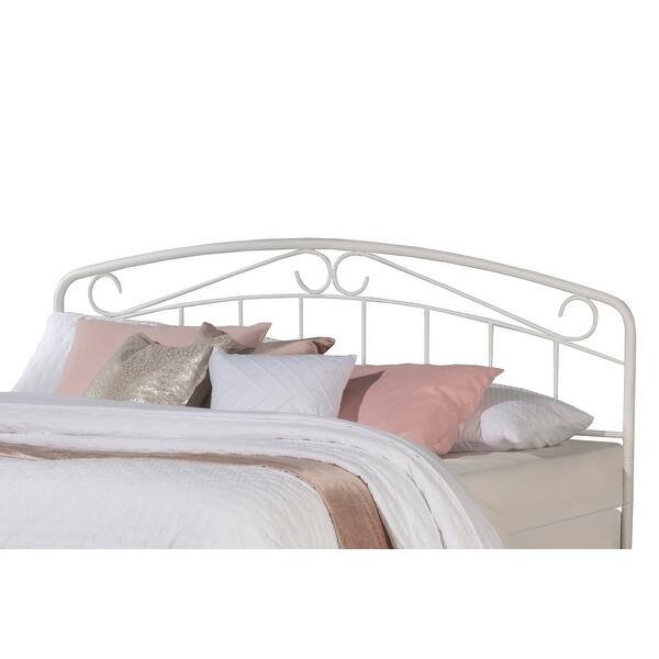 Shop Porch Den Neugebauer White Metal Arched Scroll Design Headboard On Sale Overstock 30417179 King