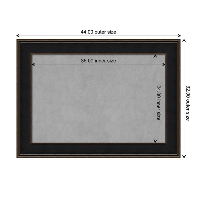 Amanti Art Mezzanine Espresso Framed Magnetic Board - Board Size 36x24