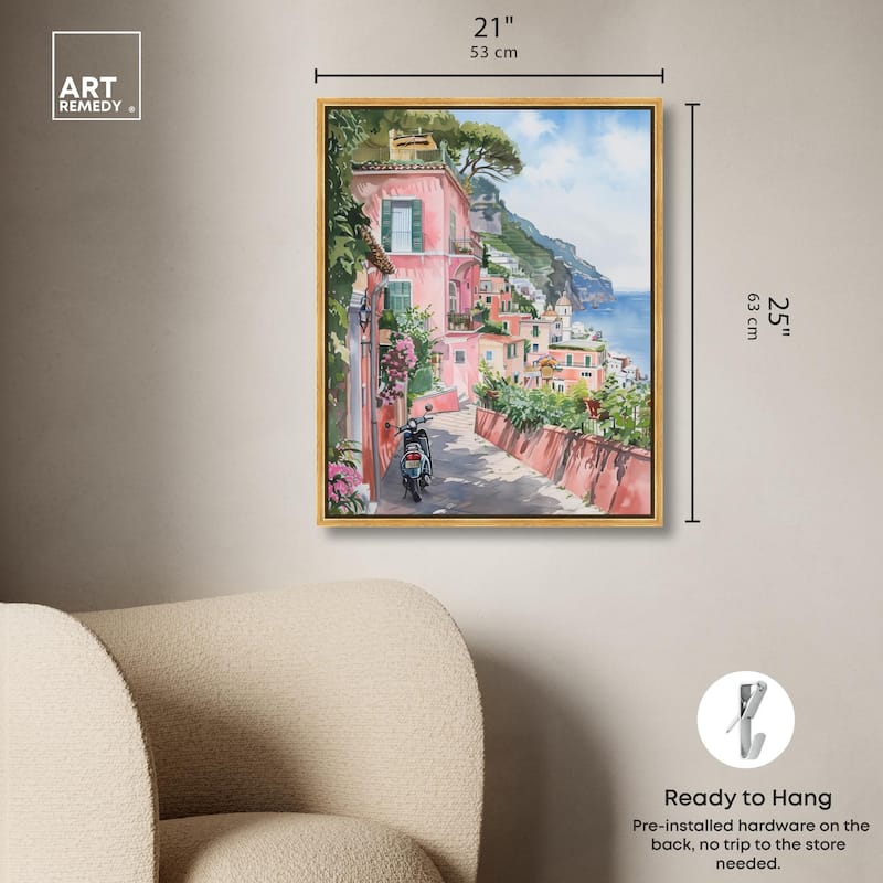 Lush Coastal Villa Canvas by Art Remedy