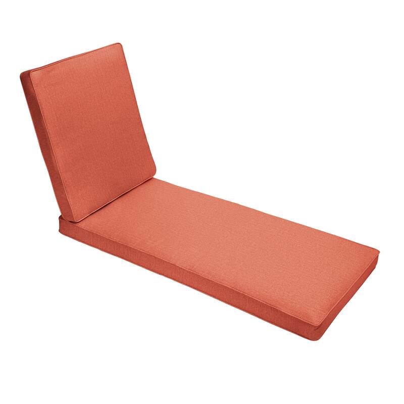 Sorra Home Sunbrella Outdoor Chaise Lounge Cushion - Sunbrella - Canvas Persimmon - 79 in L x 25 in W x 3 in D