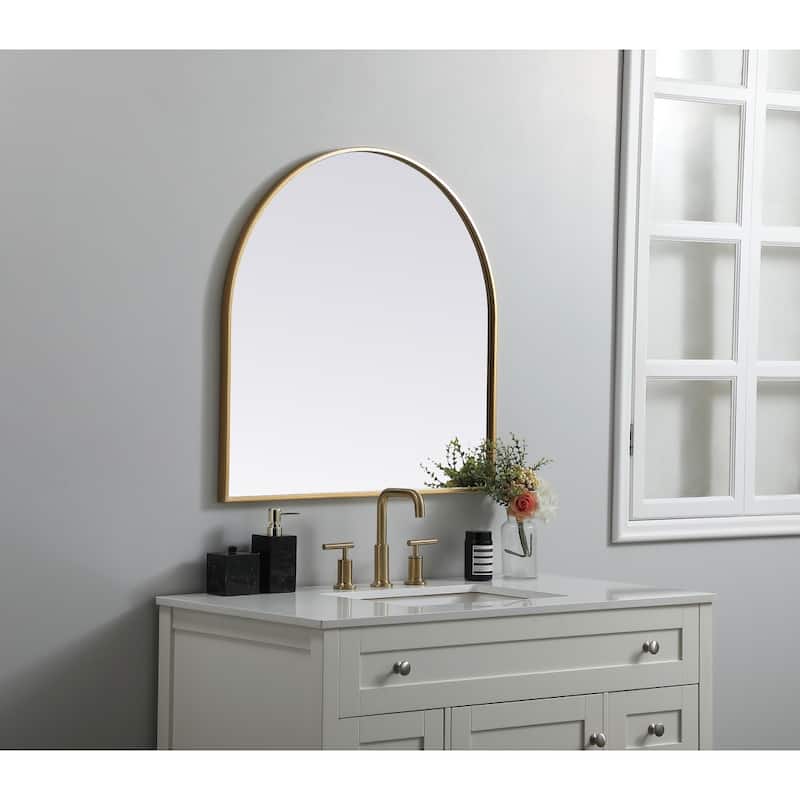Indigo Home Metal Frame Arch Mirror 30x30 Inch