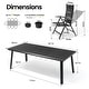 preview thumbnail 28 of 41, 9/11/13-Piece Outdoor Patio Dining Set All-Weather Aluminum Dining Table with Umbrella Hole and Adjustable Folding Chairs