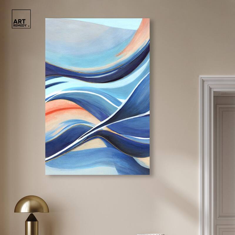 Glowing Blue II Canvas by Art Remedy, Gallery Wrapped