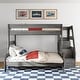 preview thumbnail 23 of 26, Max and Lily Modern Farmhouse Twin Over Full Bunk Bed With Staircase