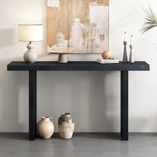 Oak Veneer Console Table, Rectangular Sofa Table Modern Hallway Tables
