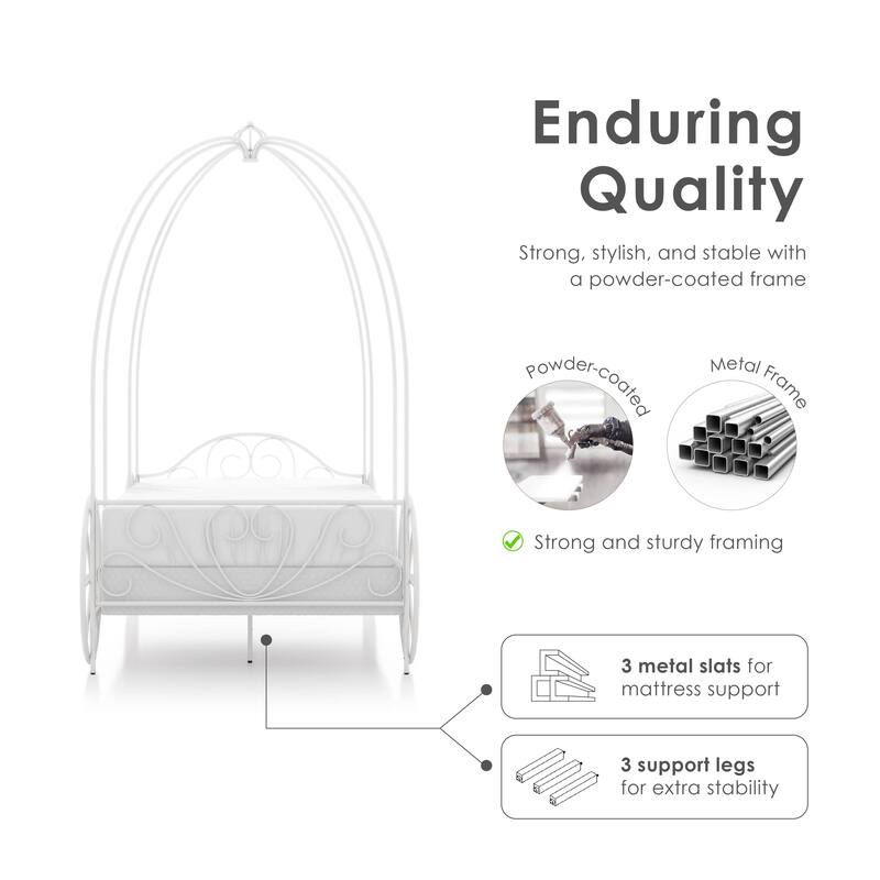 Furniture of America Royal Kids Metal Twin Carriage Bed.