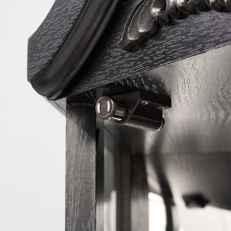 Lighted Glass Display Cabinet Corner Curio Cabinet with Adjustable Shelves Carved Cherry Decoration Wine Cabinet