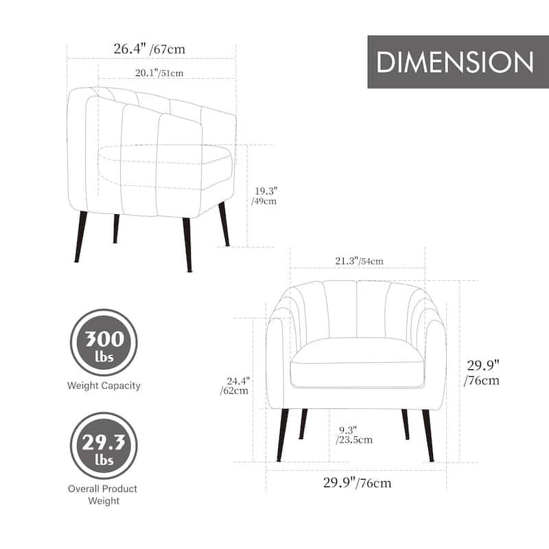 Barrel Chair Side Chair with Metal Legs, Simple Reception Chair Club Chair Upholstered Chair Green Vanity Chair
