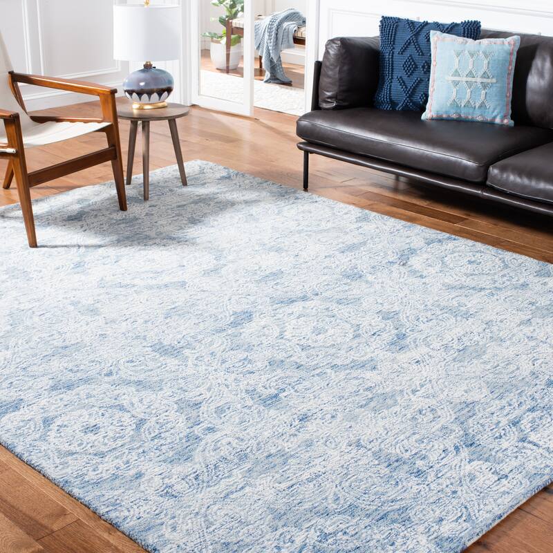 SAFAVIEH Handmade Metro Bhavani French Country Wool Rug - 8' x 10' - Blue/Ivory