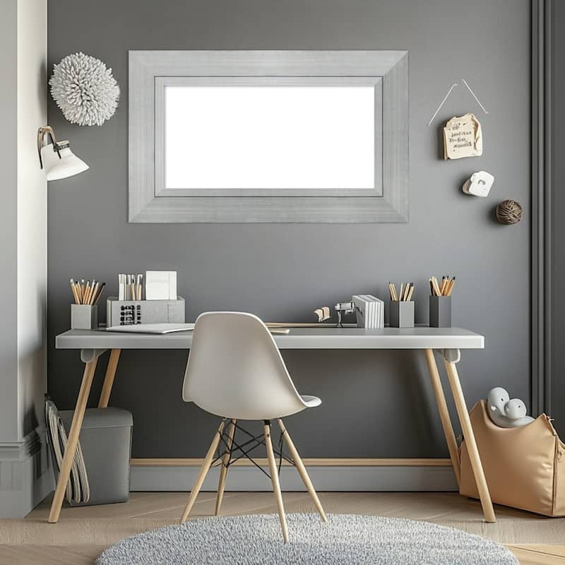 Amanti Art Romano Silver Framed Dry Erase Magnetic Board